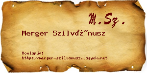 Merger Szilvánusz névjegykártya